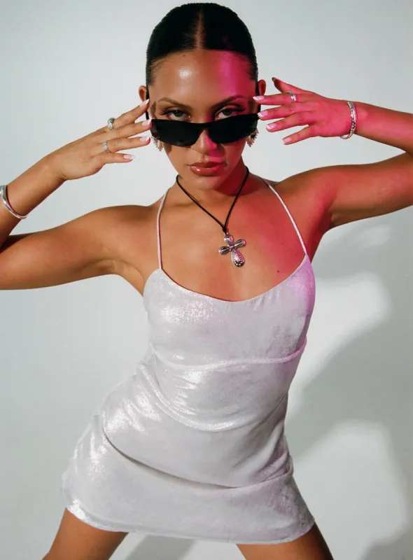 Clemence Mini Dress Silver sold by Princess Polly