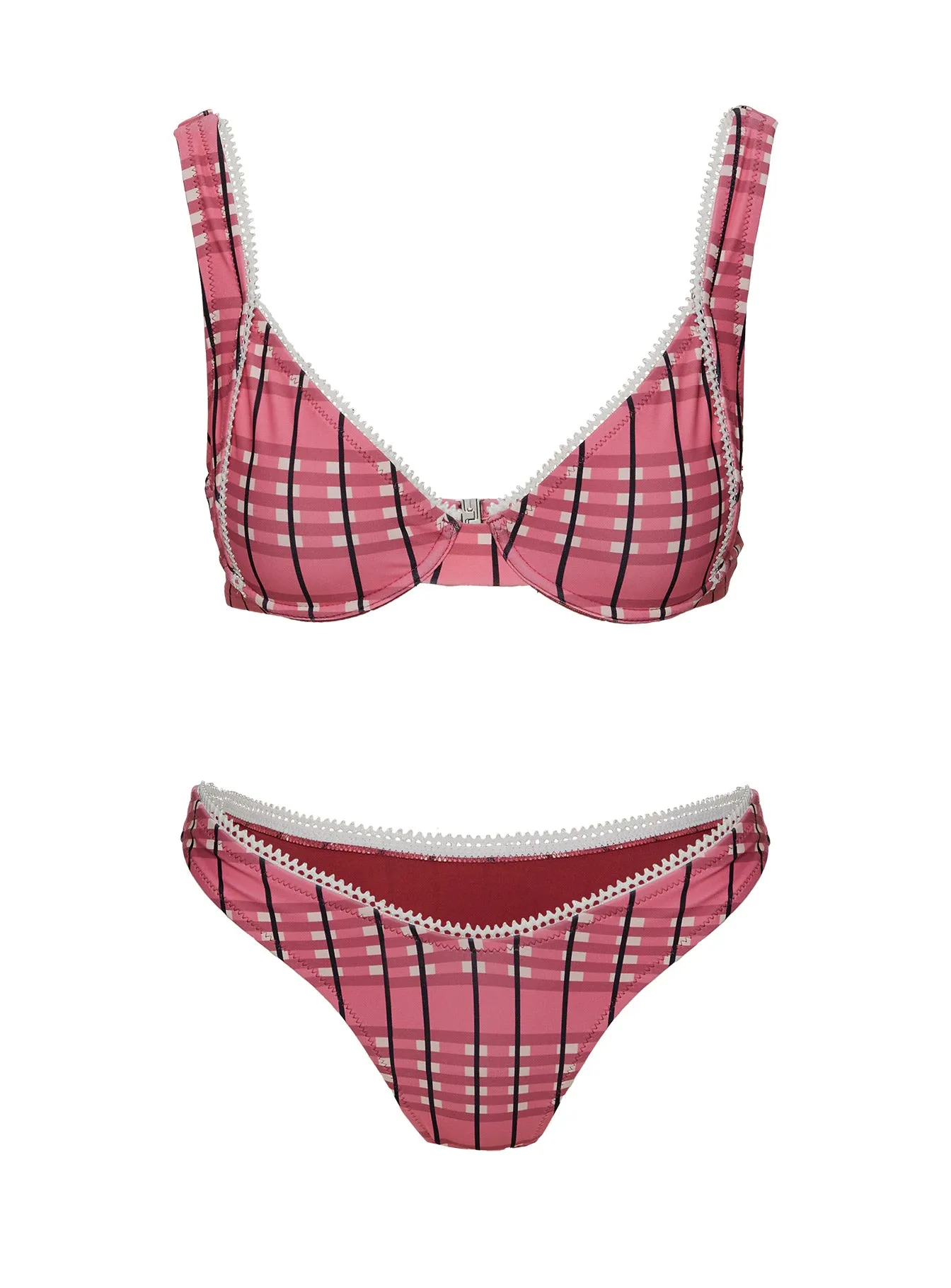 Ellie High Cut Bikini Bottoms Pink Check sold by Princess Polly product image thumbnail 5