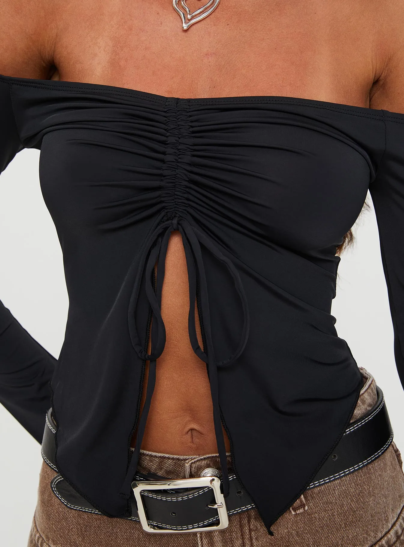 Carradine Off The Shoulder Top Black sold by Princess Polly product image thumbnail 5