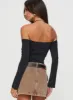 Carradine Off The Shoulder Top Black sold by Princess Polly
