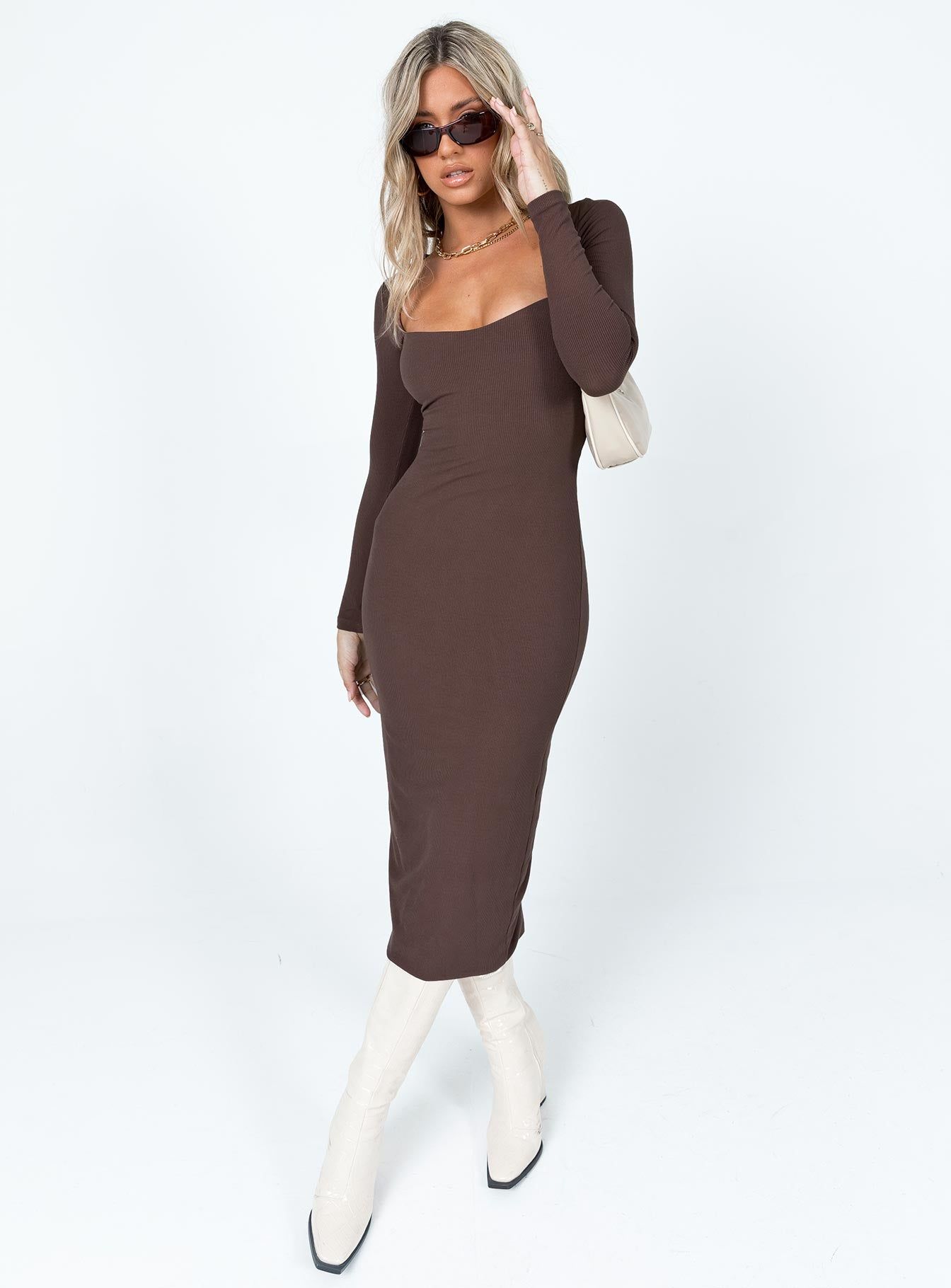 Nolan Midi Dress Brown sold by Princess Polly product image thumbnail 2