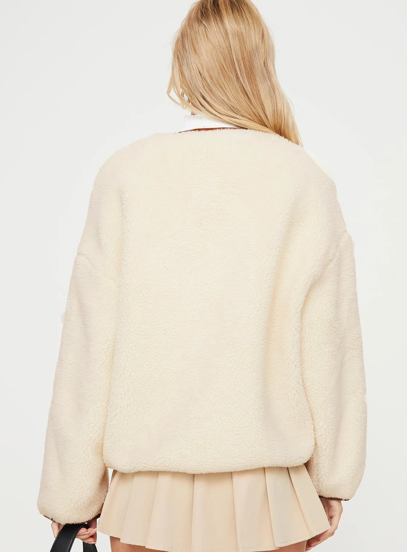 Adylic Teddy Coat Cream / Brown sold by Princess Polly product image thumbnail 5