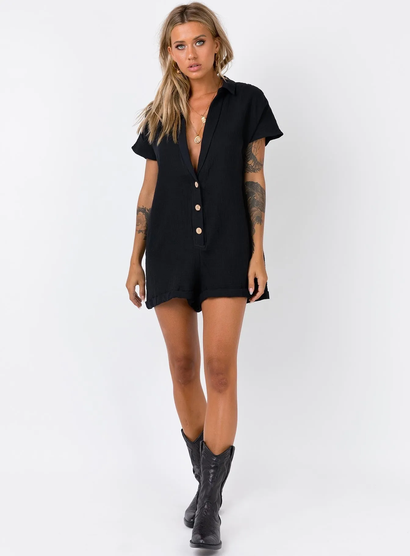 Vixen Romper Black Petite sold by Princess Polly product image thumbnail 3