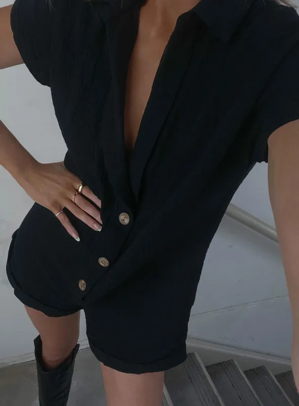 Vixen Romper Black Petite sold by Princess Polly