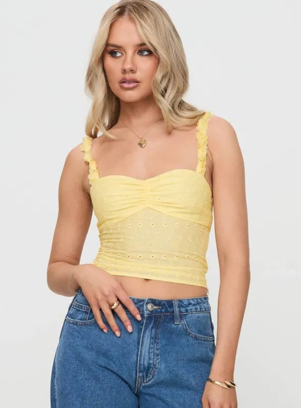 Franca Top Yellow sold by Princess Polly