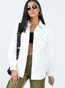 Hopkins Denim Jacket White sold by Princess Polly