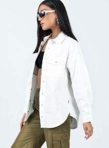 Hopkins Denim Jacket White sold by Princess Polly