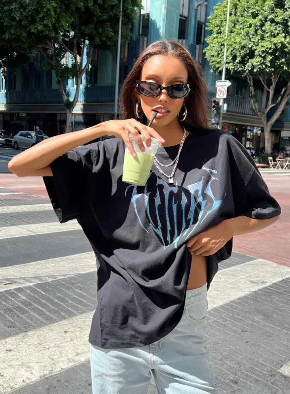 Future Oversize Tee Black sold by Princess Polly