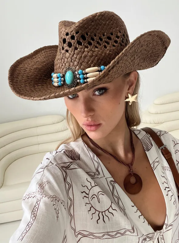 Brownhall Cowboy Hat Chocolate Brown sold by Princess Polly