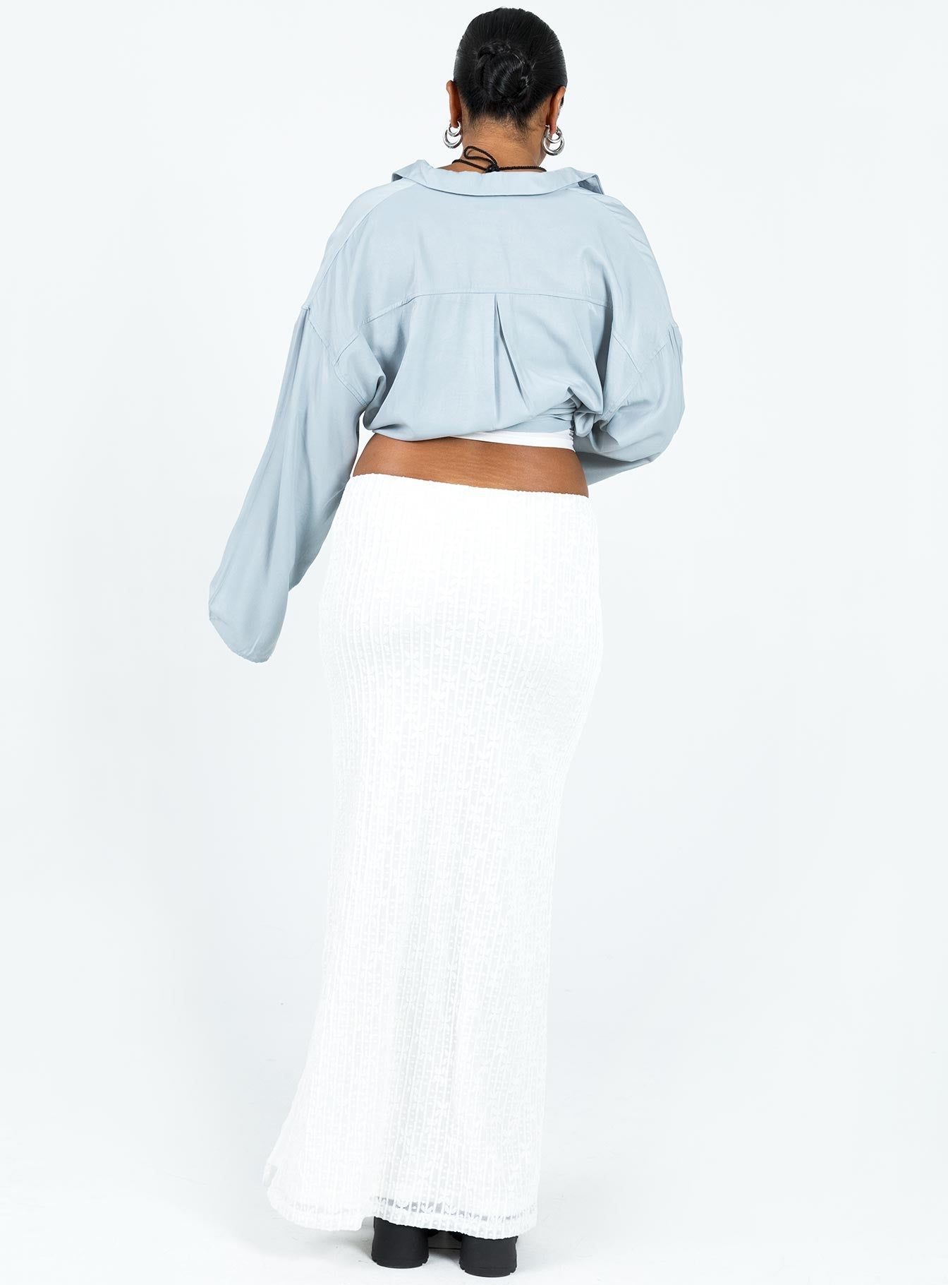 Berkshire Low Rise Maxi Skirt White sold by Princess Polly product image thumbnail 5