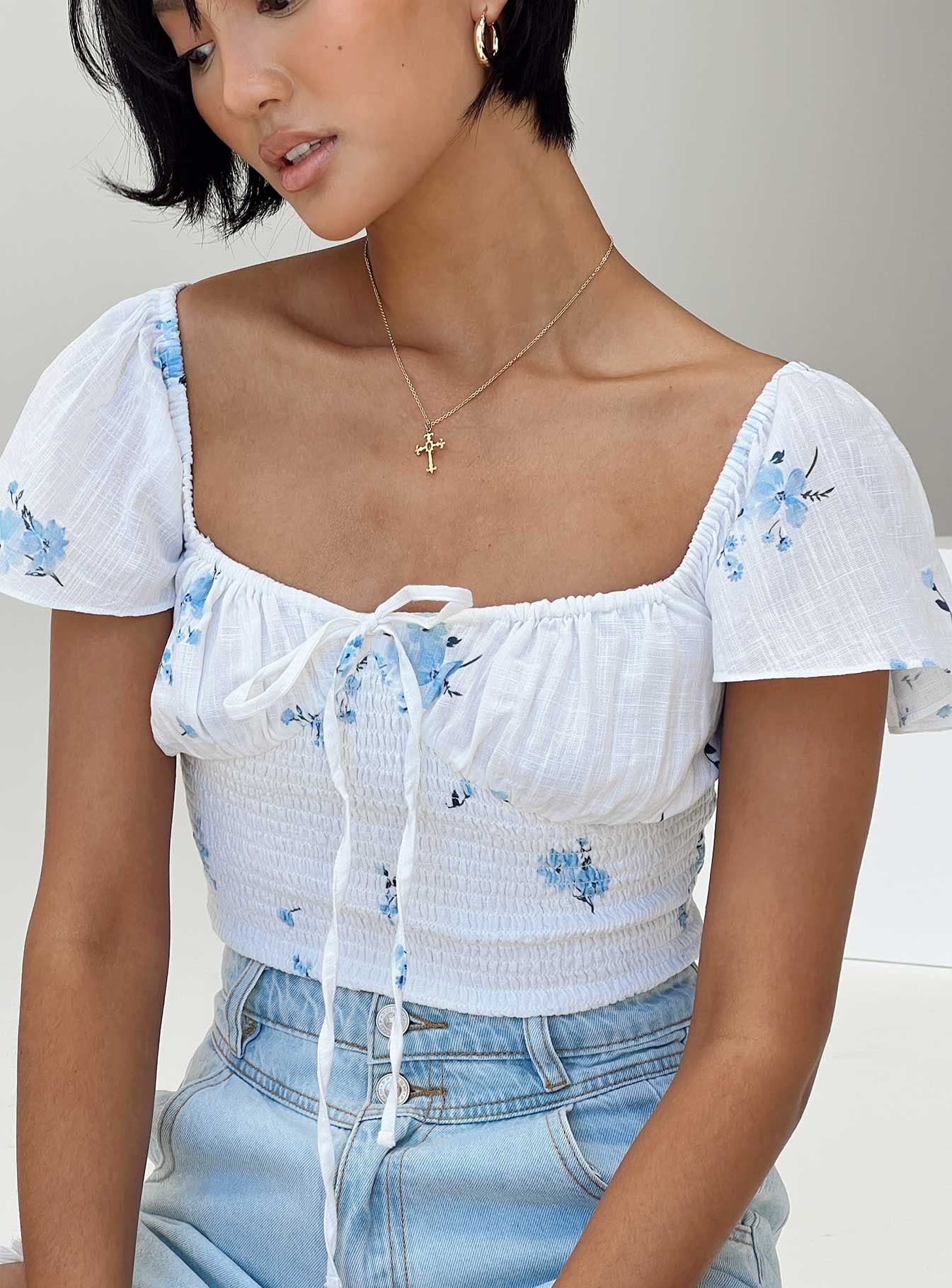 Front Row Top White sold by Princess Polly