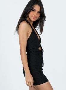 Positano Mini Dress Black sold by Princess Polly