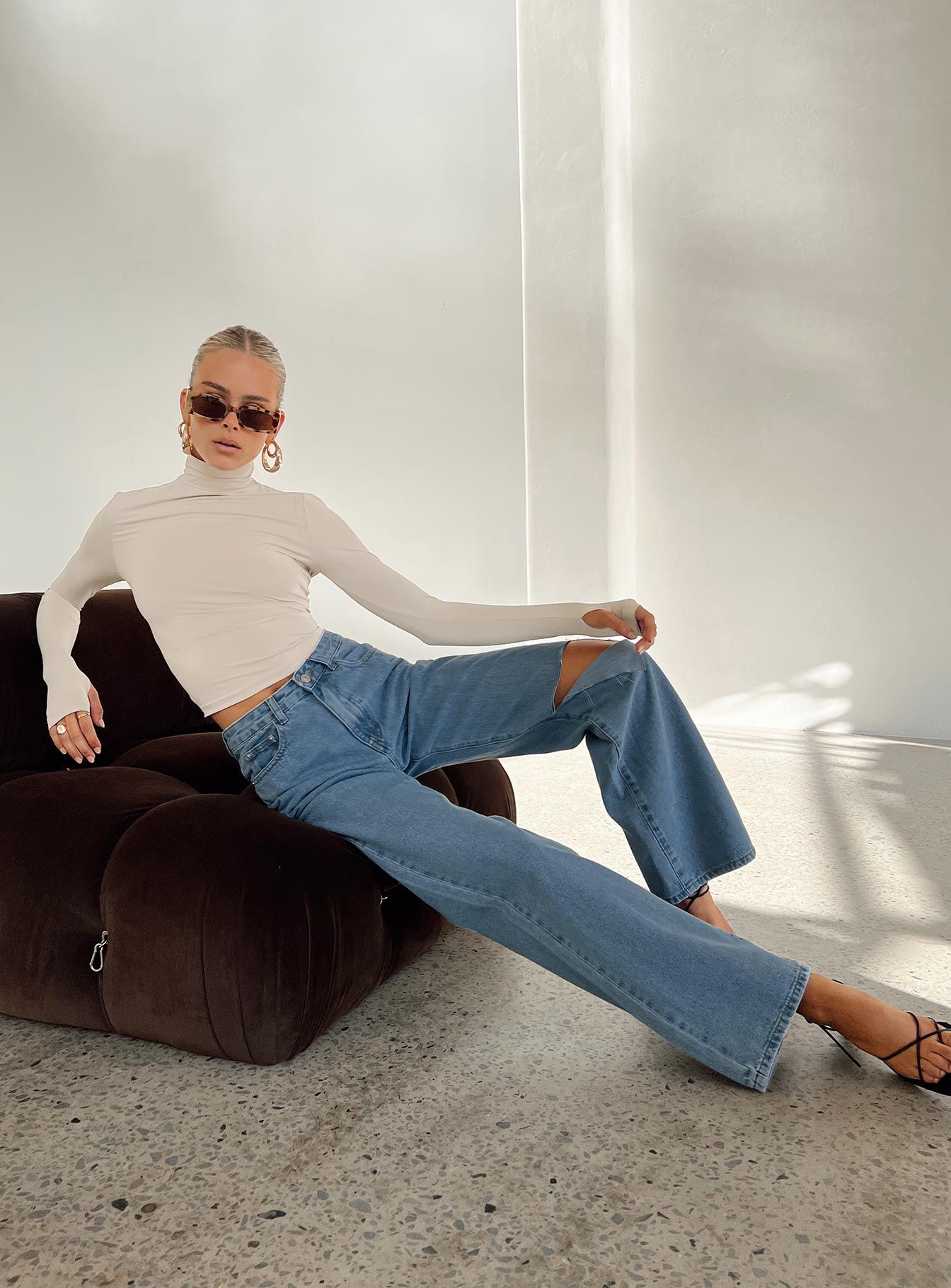 Sevina Wide Leg Denim Jeans Mid Wash sold by Princess Polly product image thumbnail 2