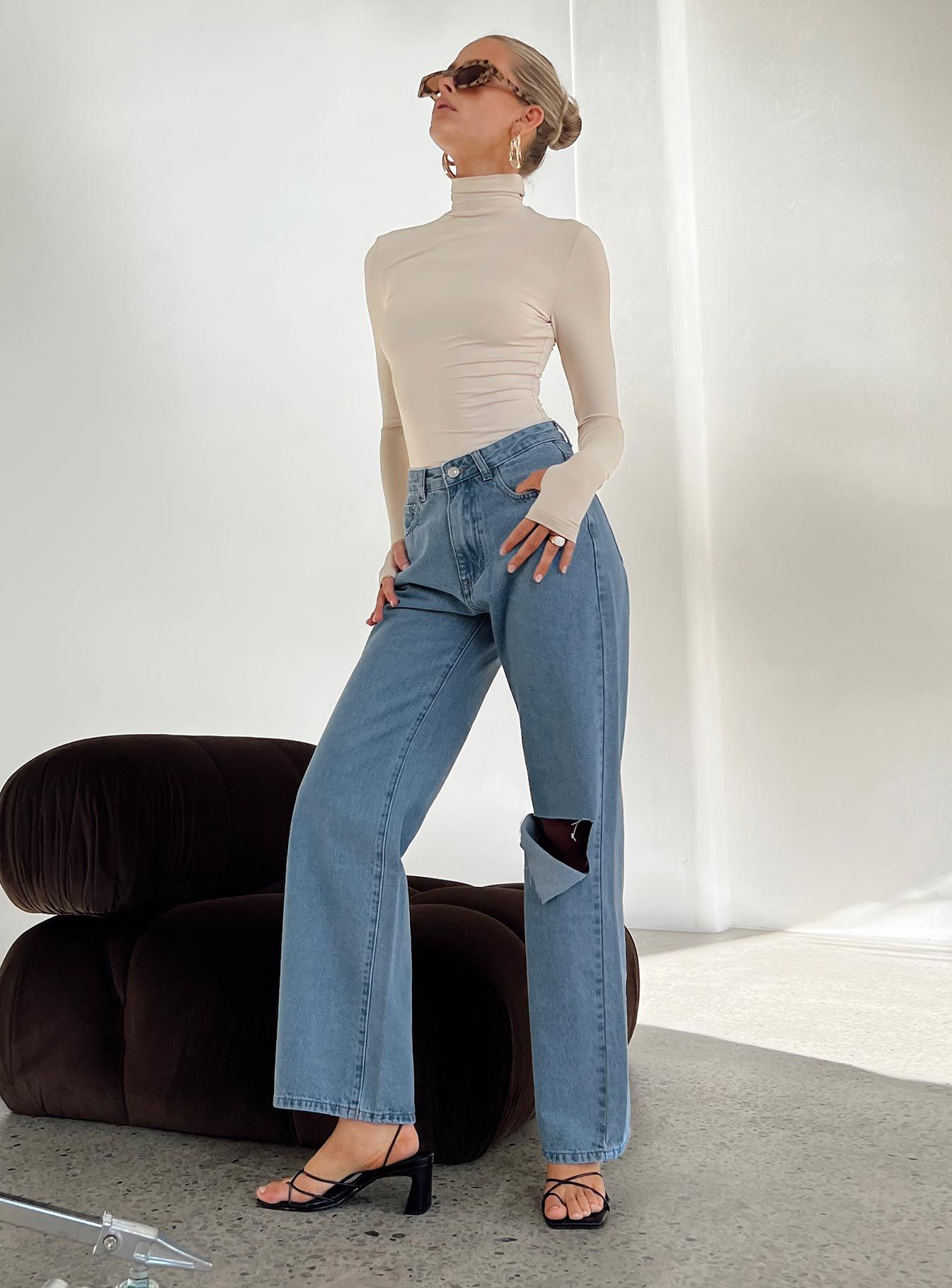 Sevina Wide Leg Denim Jeans Mid Wash sold by Princess Polly product image thumbnail 3