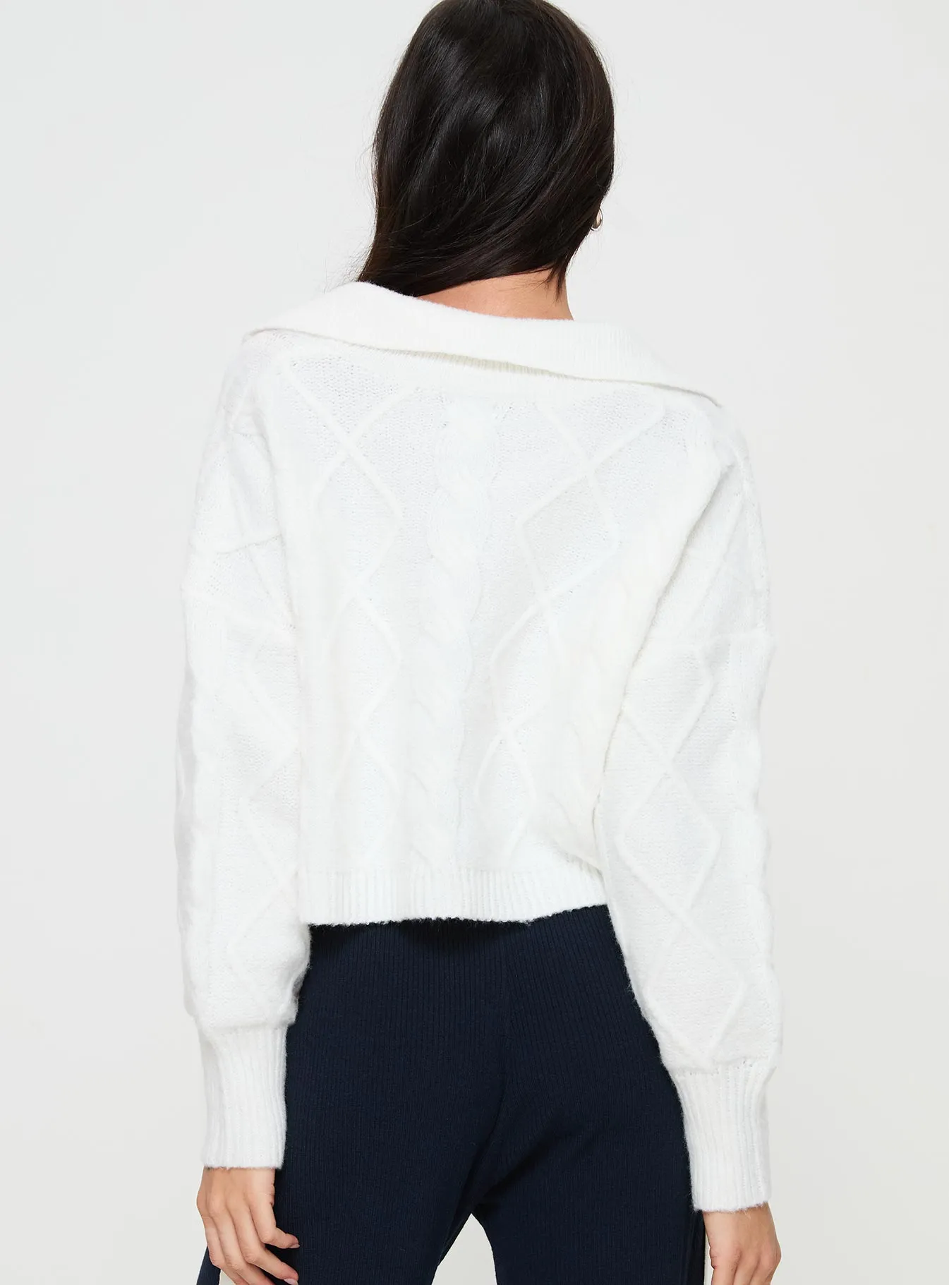 Ruthee Cable Knit Sweater Winter White sold by Princess Polly product image thumbnail 5