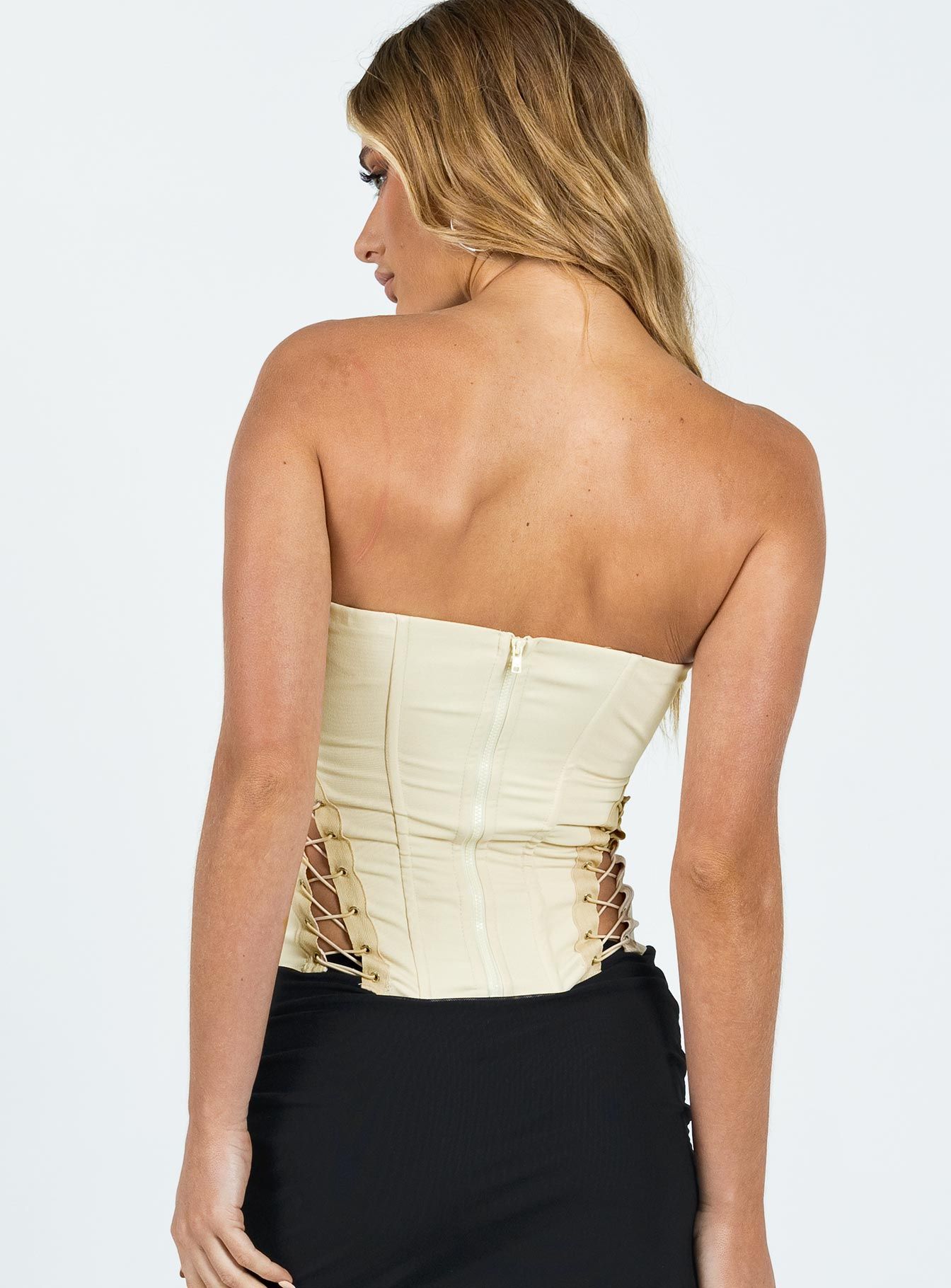 Eden Lace Up Corset Cream sold by Princess Polly product image thumbnail 5