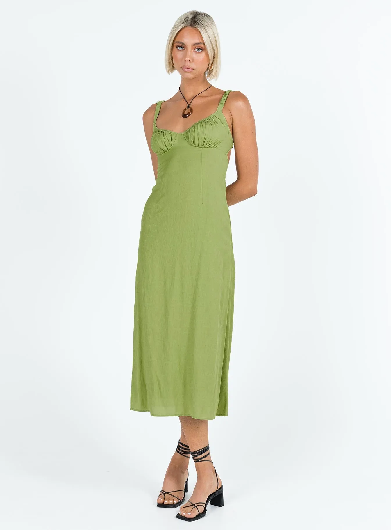 Georgia Midi Dress Green sold by Princess Polly product image thumbnail 3