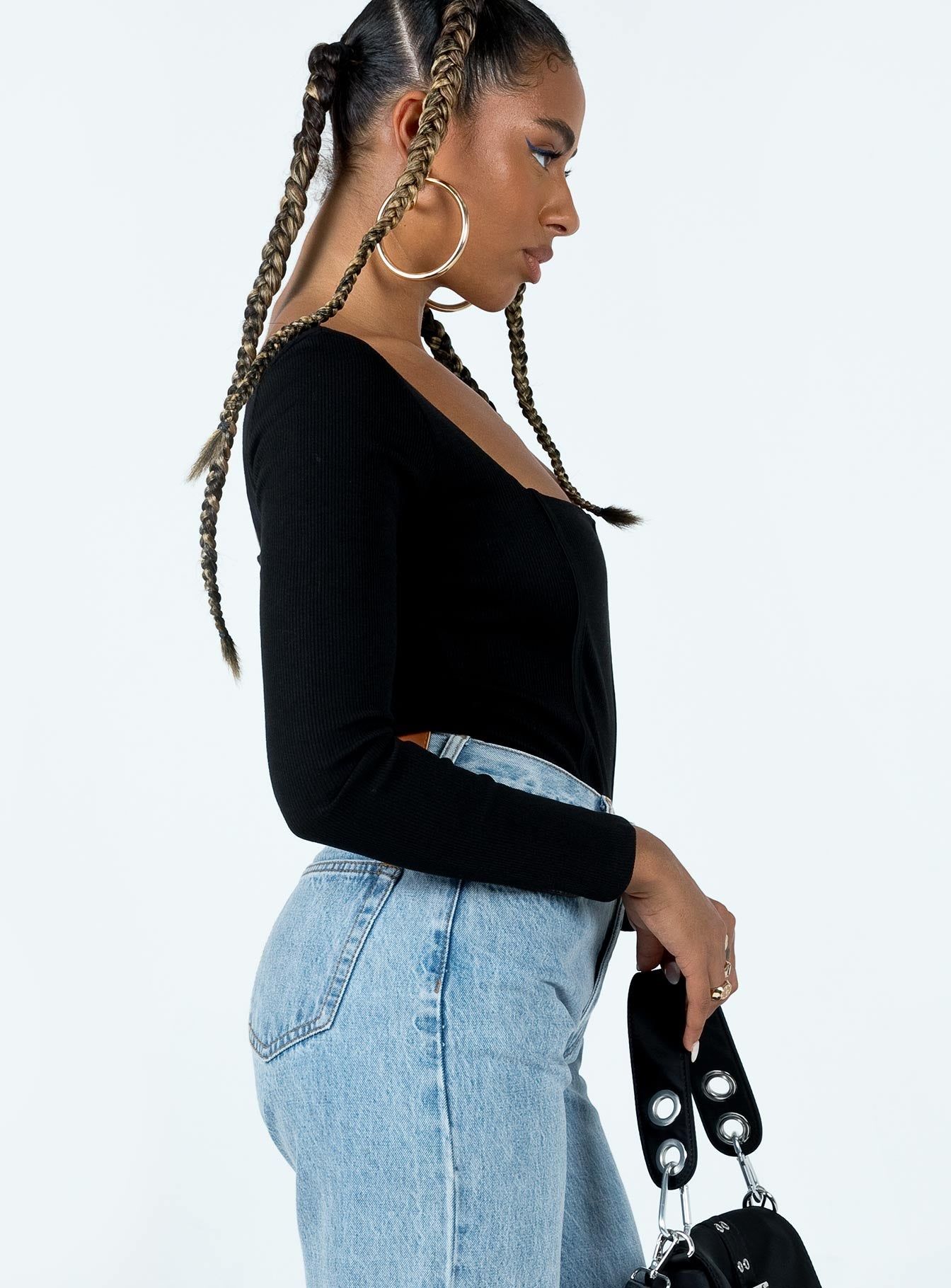 Hassie Long Sleeve Bodysuit Black sold by Princess Polly product image thumbnail 3