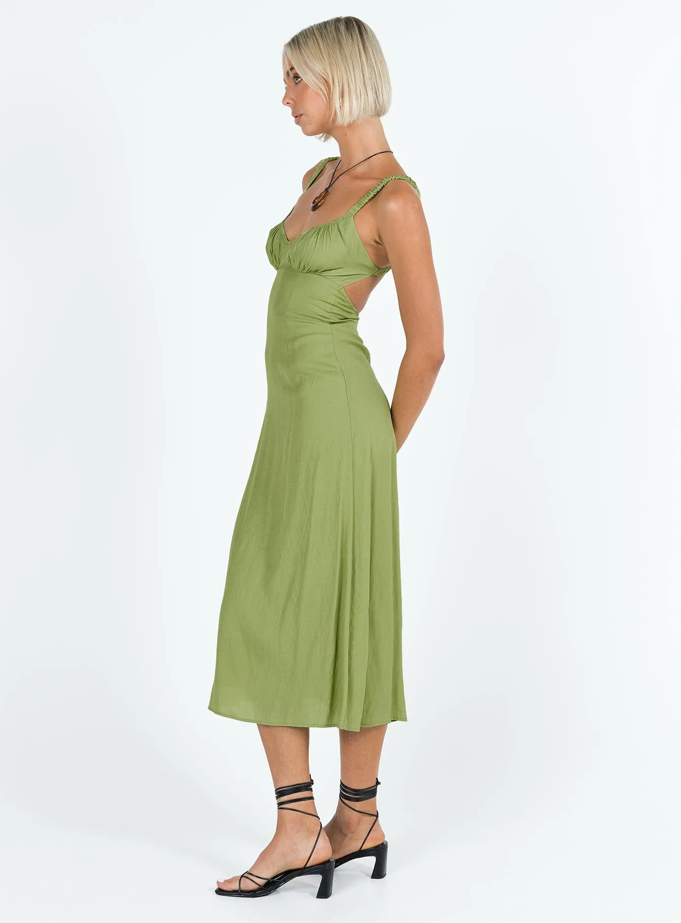 Georgia Midi Dress Green sold by Princess Polly product image thumbnail 4