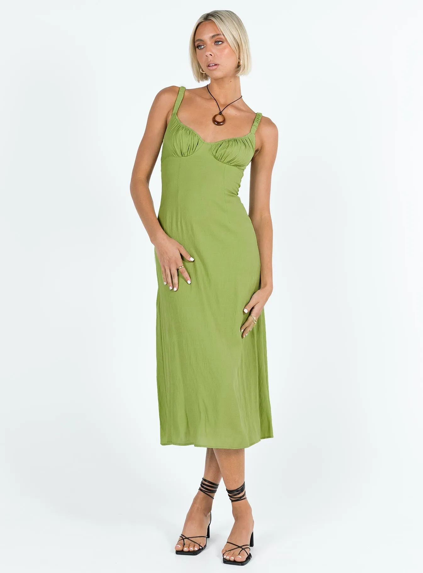 Georgia Midi Dress Green sold by Princess Polly product image thumbnail 2