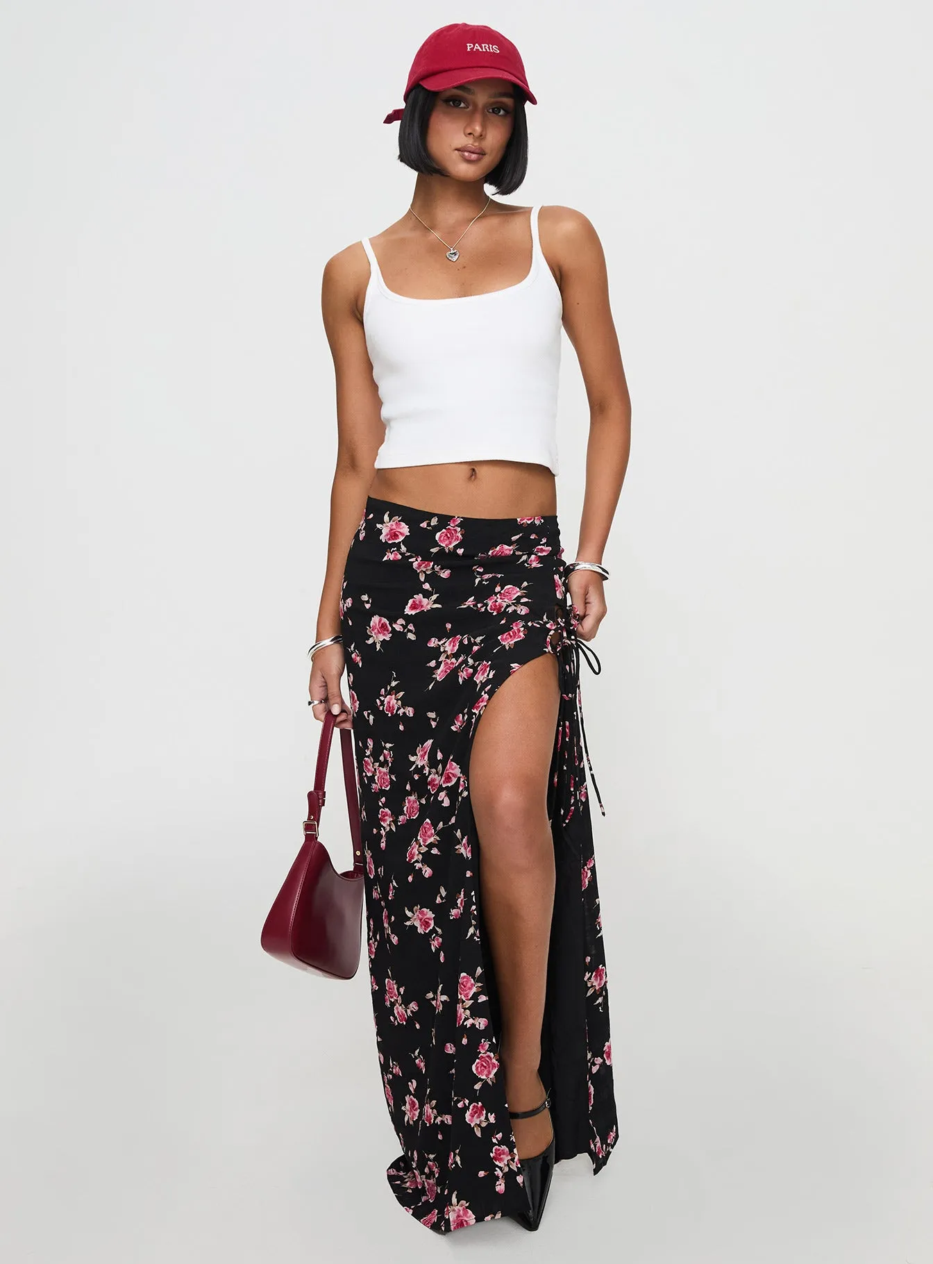 Rhomana Maxi Skirt Black Floral sold by Princess Polly product image thumbnail 2