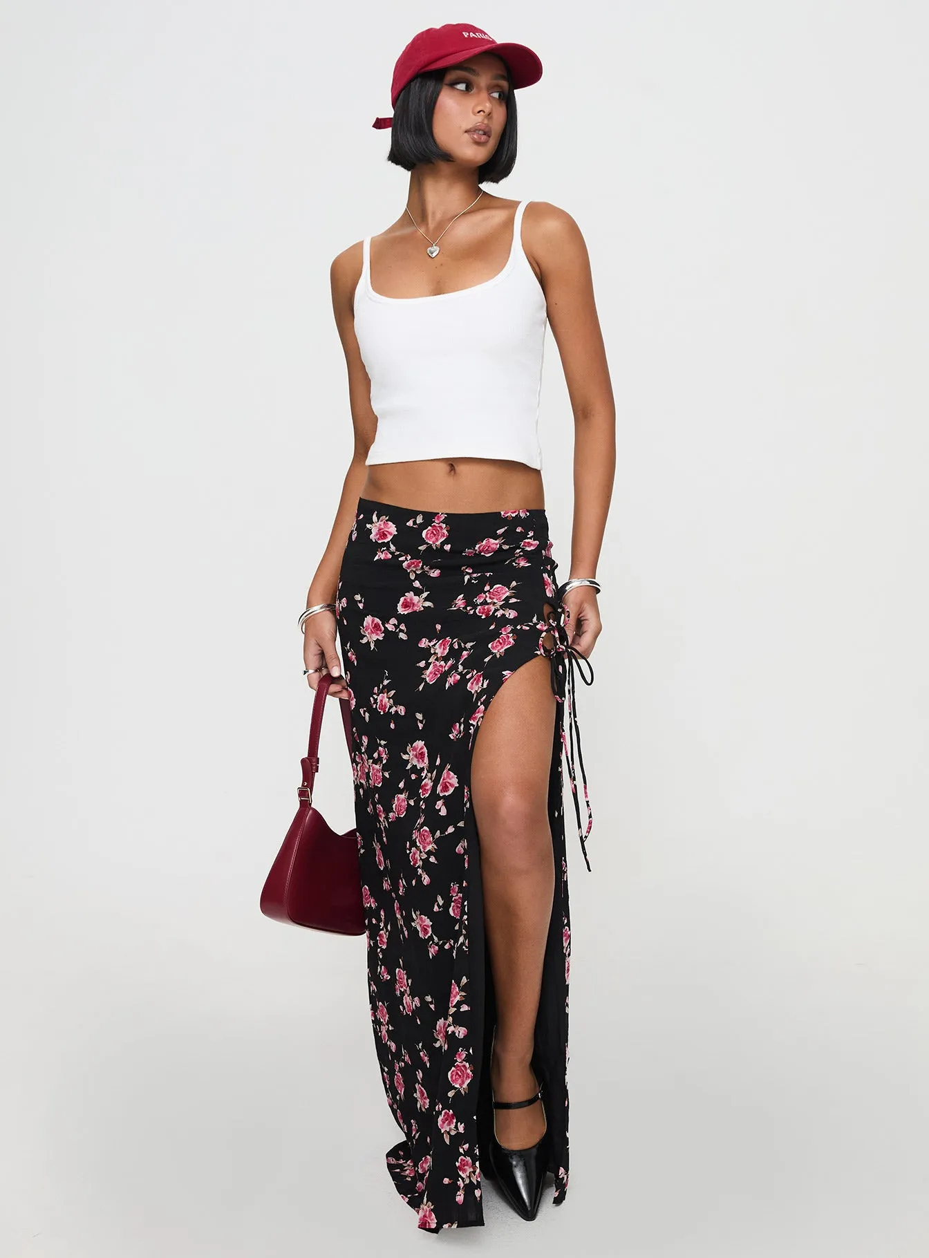 Rhomana Maxi Skirt Black Floral sold by Princess Polly product image thumbnail 3