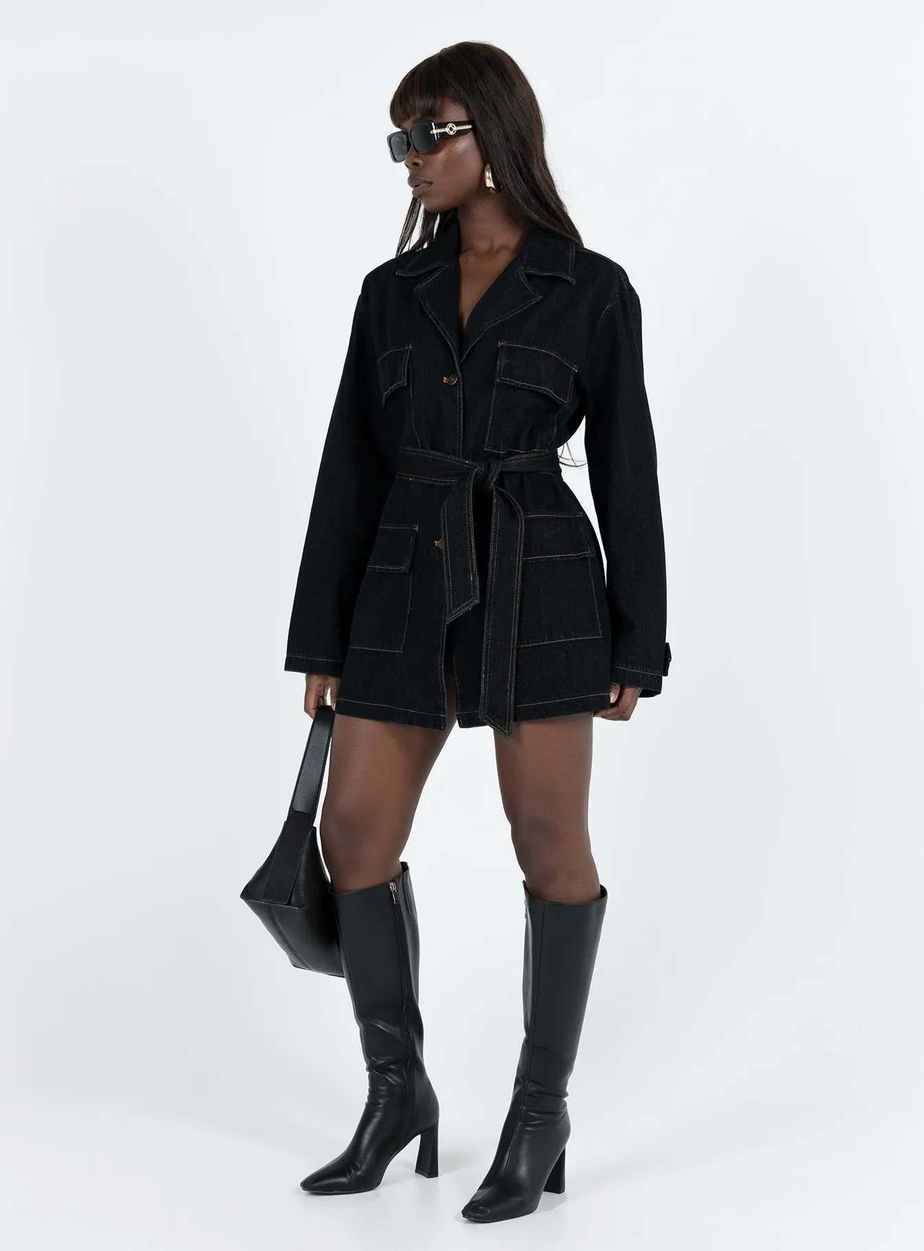 Giselle Mini Dress Dark Denim sold by Princess Polly product image thumbnail 5