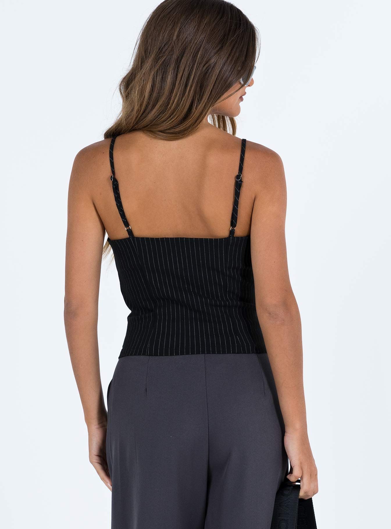 Archette Corset Vest Black Pinstripe sold by Princess Polly product image thumbnail 5