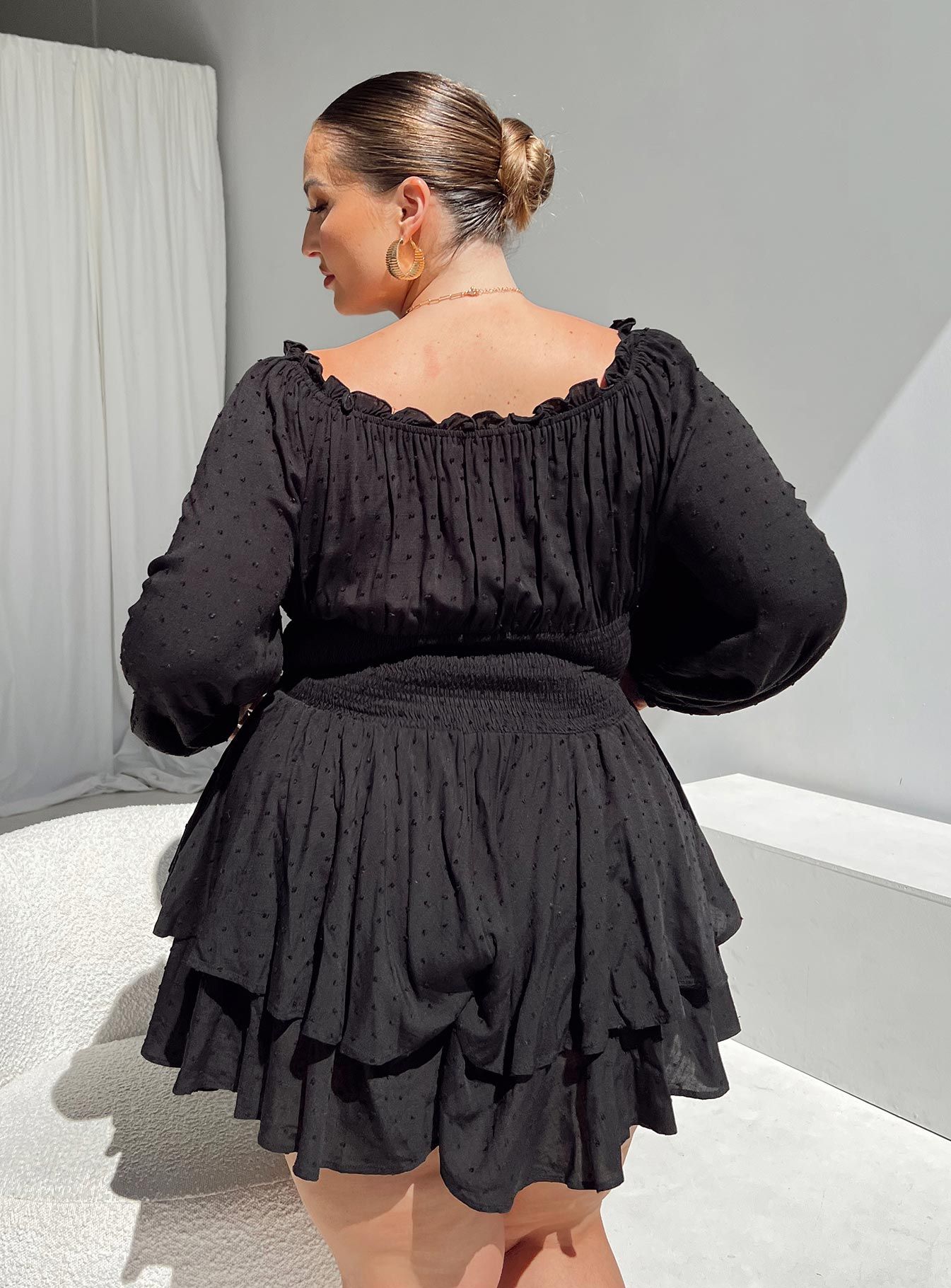 The Love Galore Long Sleeve Romper Black Curve sold by Princess Polly product image thumbnail 4