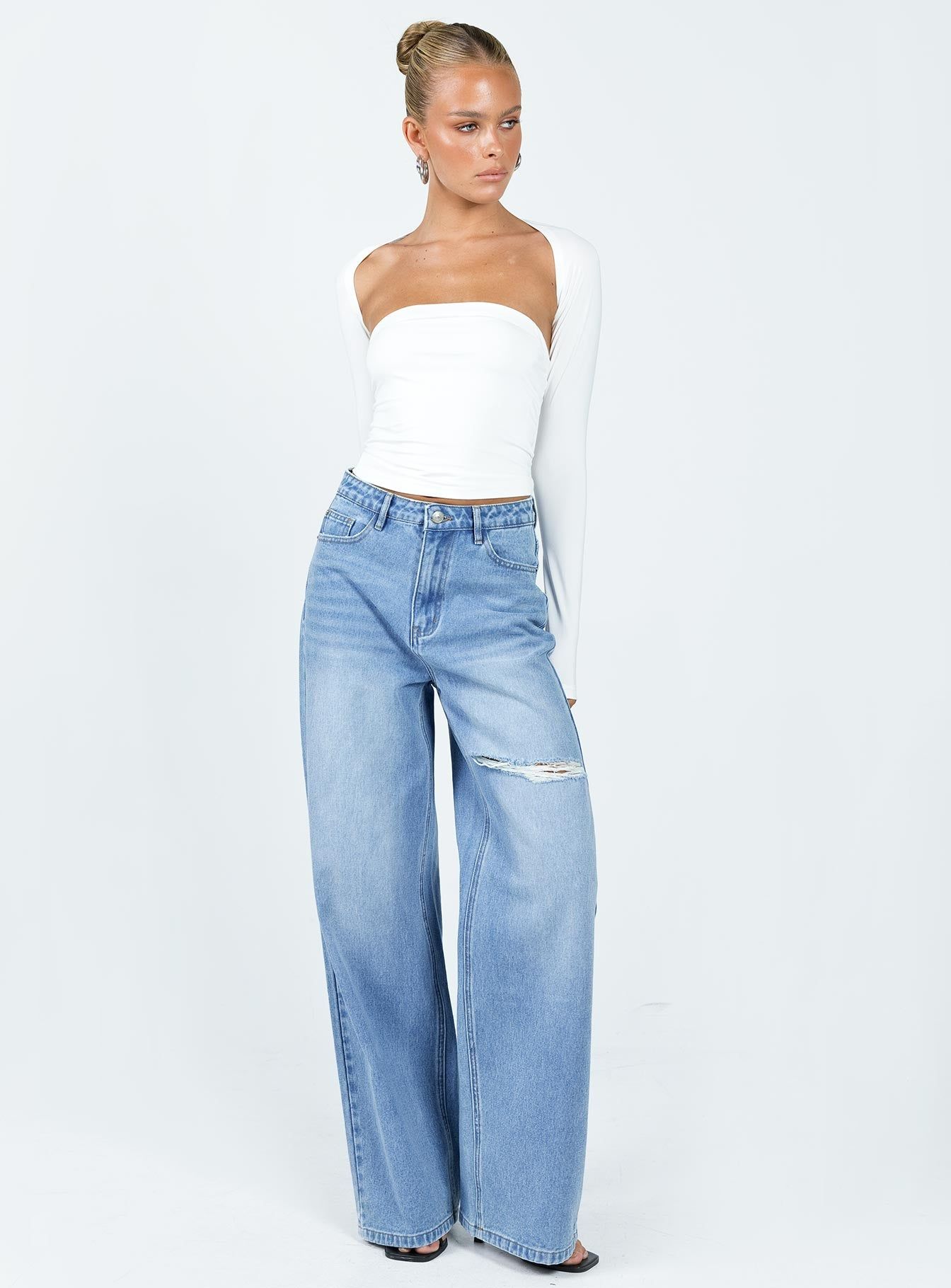 Beale Wide Leg Jeans Mid Wash Denim sold by Princess Polly product image thumbnail 3