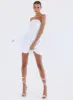 Rashida Strapless Mini Dress White sold by Princess Polly
