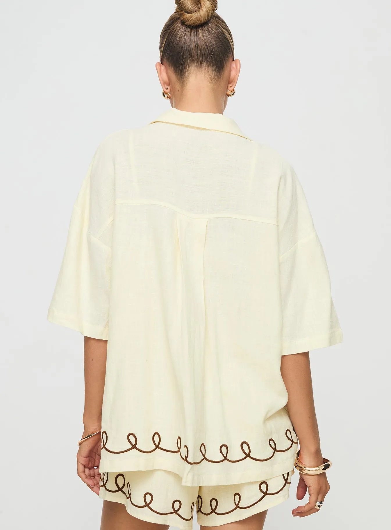 Jamari Linen Blend Shirt Cream / Brown sold by Princess Polly product image thumbnail 5