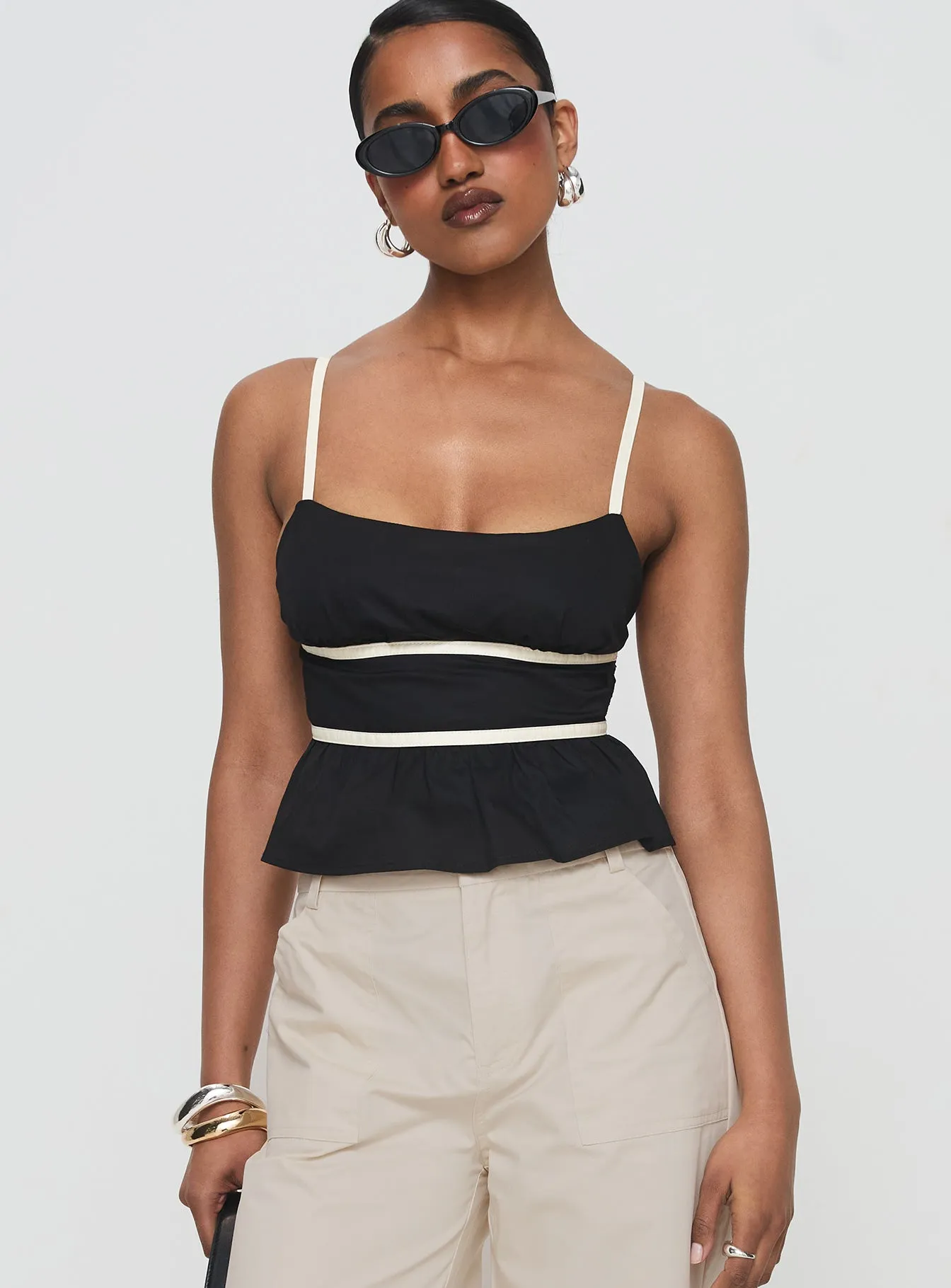 Daxon Top Black / Cream sold by Princess Polly product image thumbnail 2