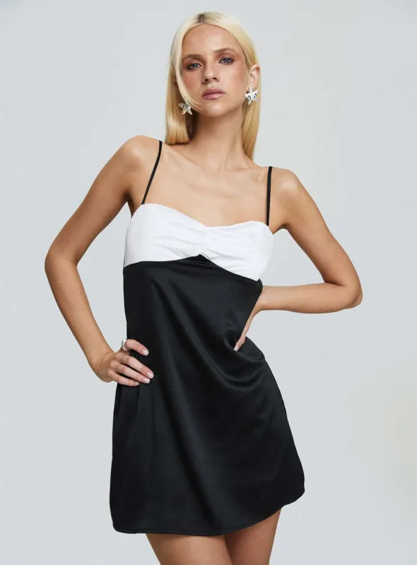 Fabulous Mini Dress Black / White sold by Princess Polly