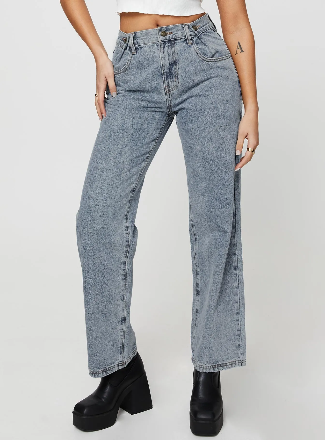 Krena Adjustable High Mid Rise Jeans Mid Wash sold by Princess Polly product image thumbnail 3