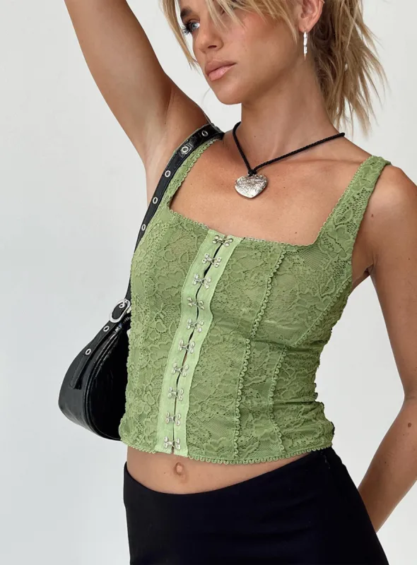 Lauder Top Green sold by Princess Polly