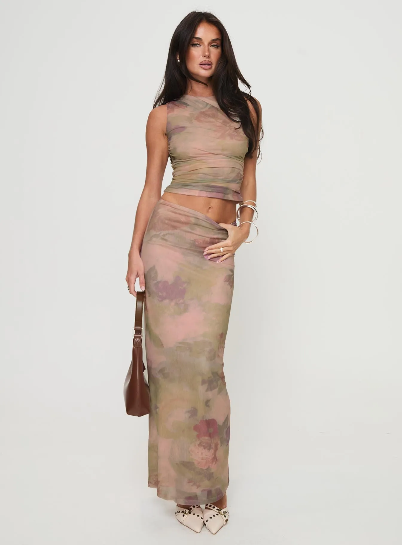 Cascadia Maxi Skirt Purple Multi sold by Princess Polly product image thumbnail 3