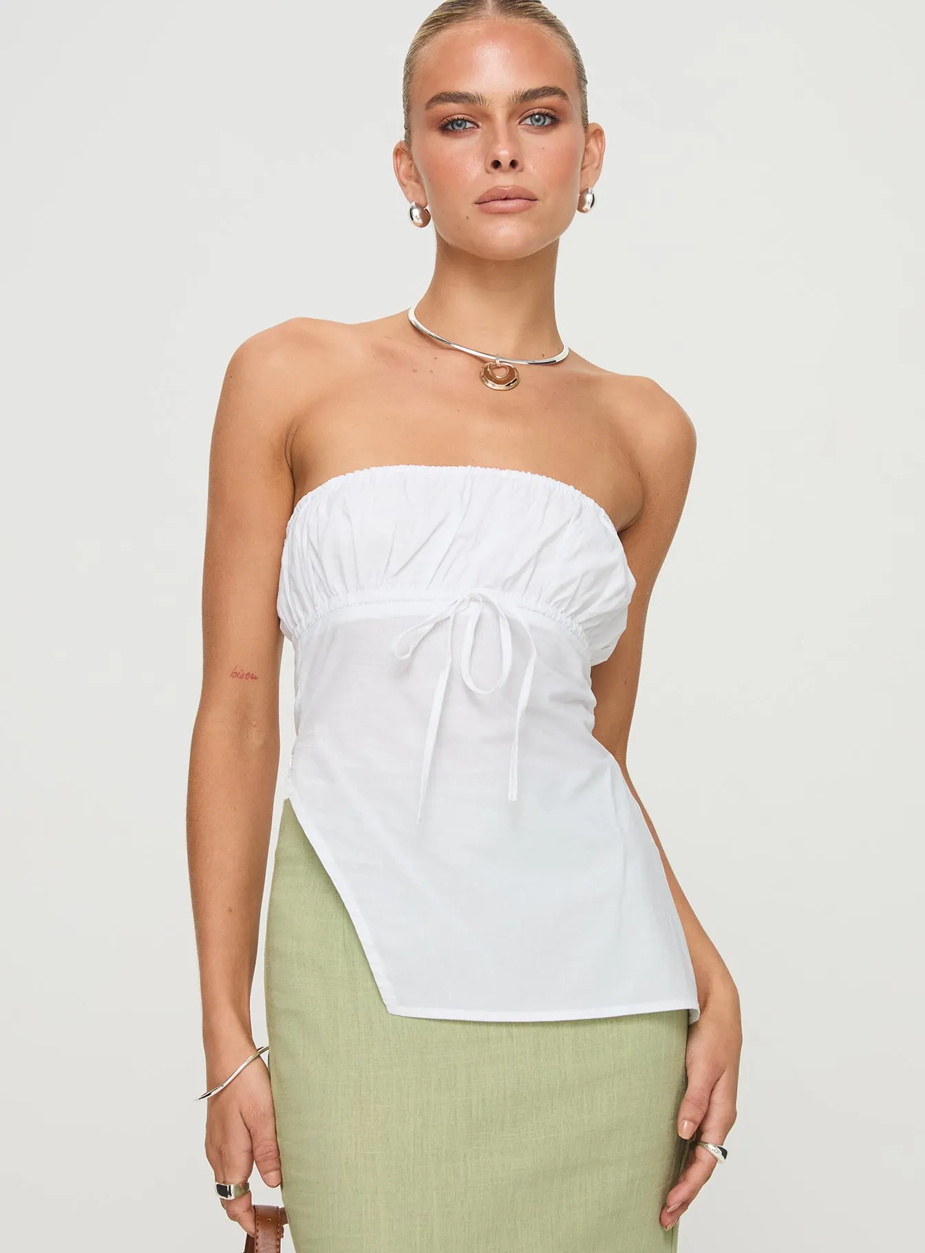 Kiji Strapless Top White sold by Princess Polly product image thumbnail 2
