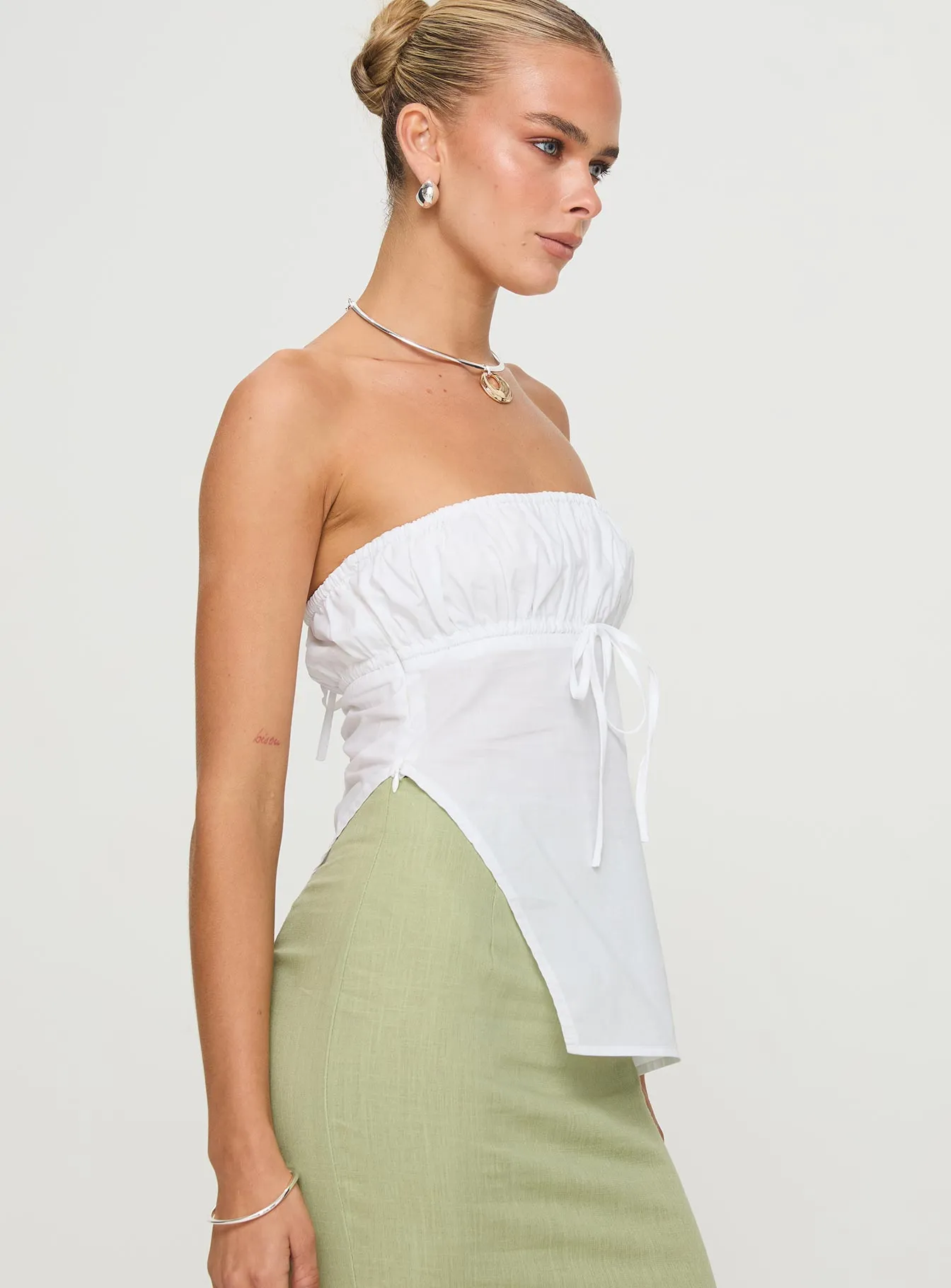 Kiji Strapless Top White sold by Princess Polly product image thumbnail 4