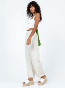 Louis Linen Blend Pants Beige Petite sold by Princess Polly