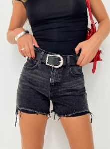Laurena Denim Shorts Black sold by Princess Polly