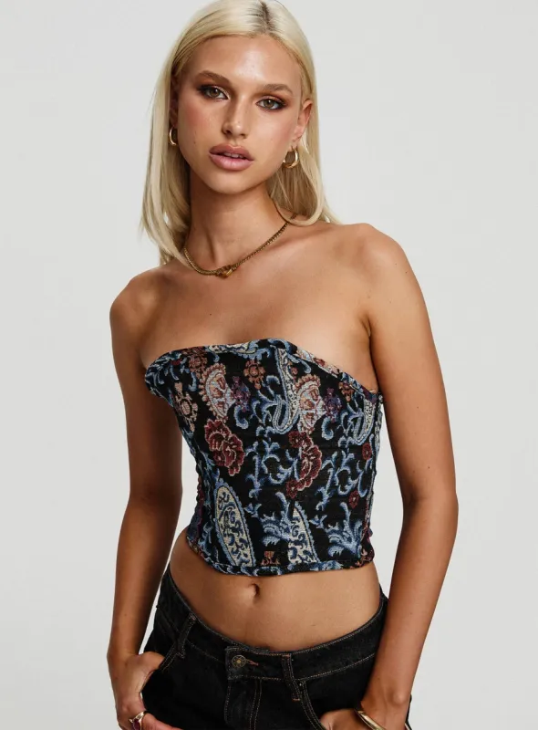 Lyrae Strapless Top Multi sold by Princess Polly