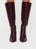 Harrie Knee High Boots Burgundy sold by Princess Polly