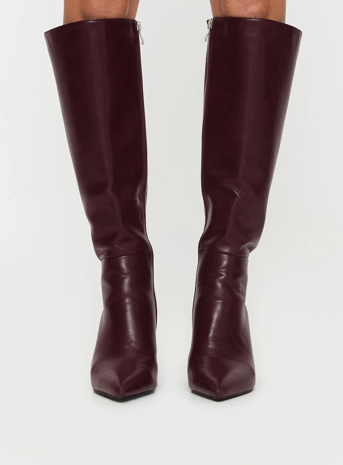 Harrie Knee High Boots Burgundy sold by Princess Polly product image thumbnail 2