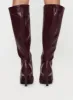 Harrie Knee High Boots Burgundy sold by Princess Polly