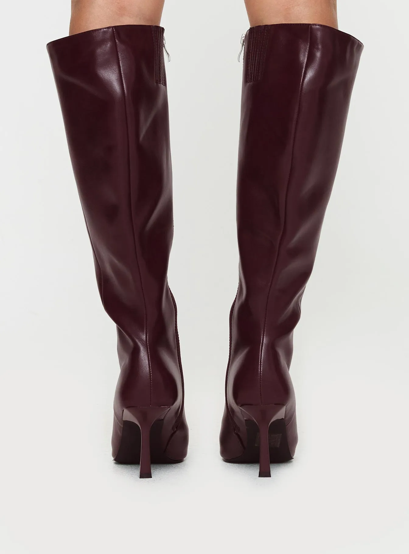 Harrie Knee High Boots Burgundy sold by Princess Polly product image thumbnail 4