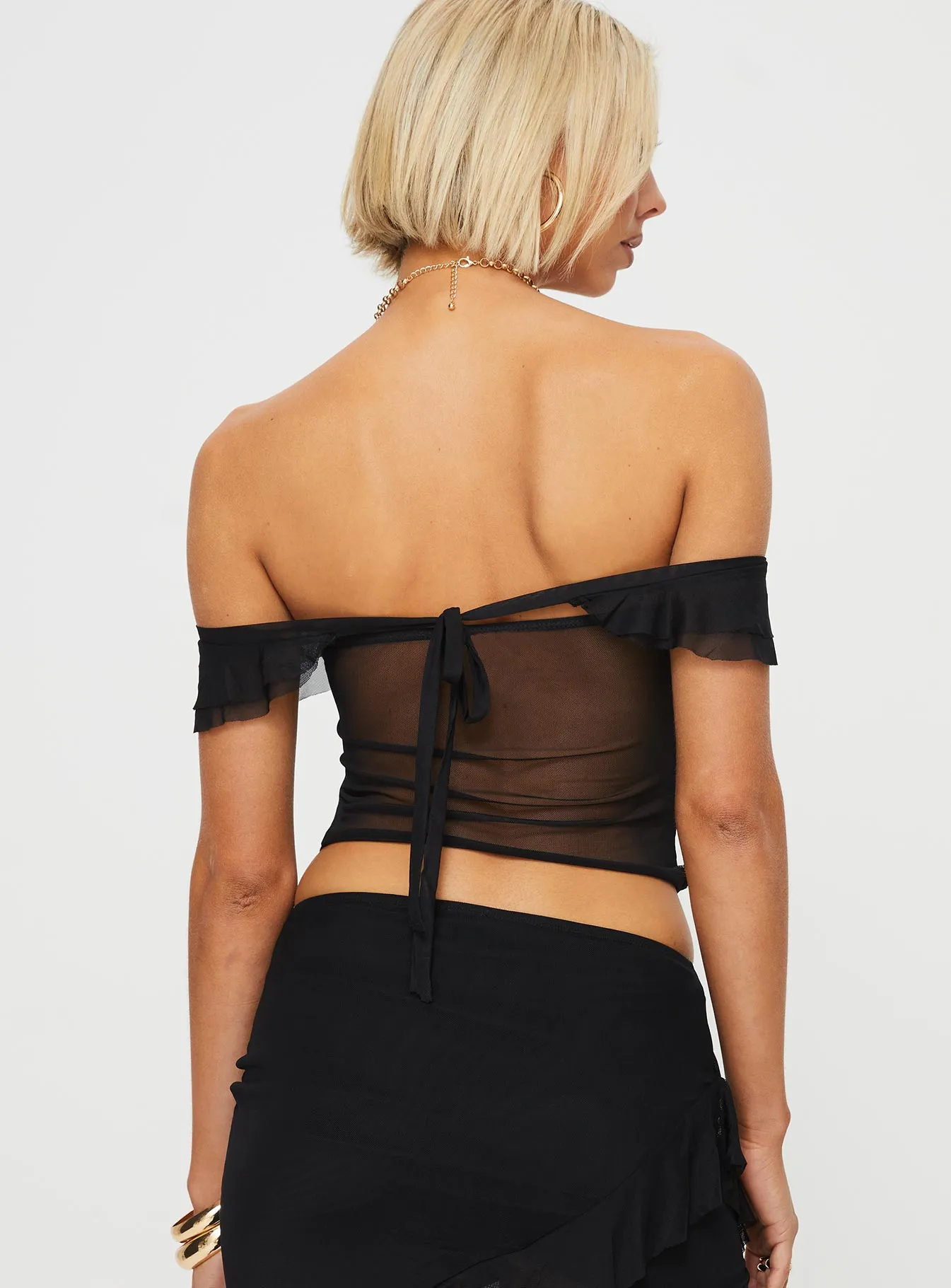 Loire Off Shoulder Top Black sold by Princess Polly product image thumbnail 5