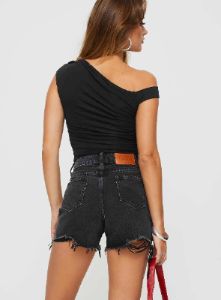 Laurena Denim Shorts Black sold by Princess Polly
