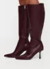 Harrie Knee High Boots Burgundy sold by Princess Polly