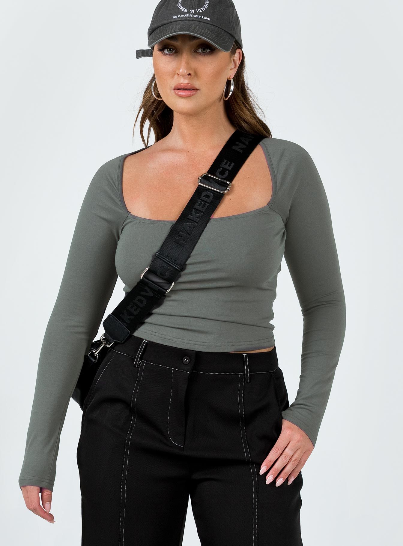 Ribsi Long Sleeve Top Grey sold by Princess Polly product image thumbnail 2